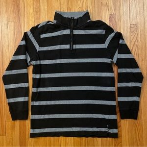Chaps striped quarter zip sweater